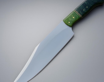 Hunting Knife – Custom Handmade 12" D2 Steel Bowie with Rosewood Handle & Leather Sheath – Gift for Him, Outdoor Collectible