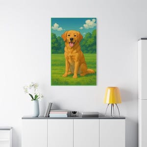 Individuell animierte Porträt Leinwand Druck - Personalisierte Familie oder Haustier Kunstwerk