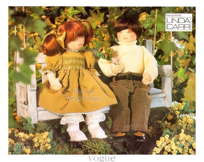 Vogue Doll Pattern 9464, 13 Inch Boy & Girl Dolls With Wardrobe, Soft