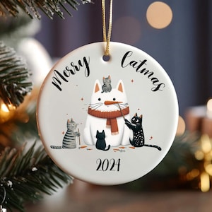 Personalized Cat Ornament, Cat Christmas Ornament, Meowy Catmas, Cat Ornament, Cat Lover Gift, Cat Ornament 2024, Christmas Gifts