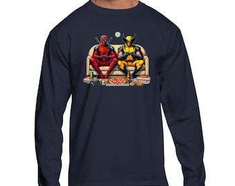 Camiseta de manga larga para hombre con el antihéroe Deadpool y Wolverine