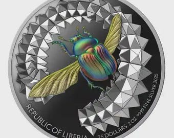 Scarabeo 2 Oz UHR Colorized Proof Silver Coin