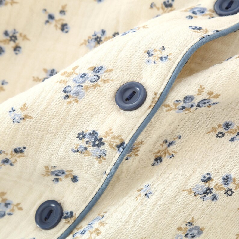 Pure Cotton Floral Pajamas Muslin Cotton Women's Pajama Set