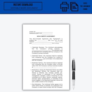 Non-Compete Agreement Form