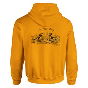 Sudadera con capucha Perfect Day - Perros de dibujos animados jugando en el mar - Regalo acogedor y divertido para los amantes de los perros