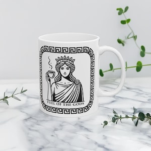 Minimalist Hera Mug Greek Goddess Queen of Olympus Coffee Cup Gift for Her | Mythology Lover History Buff Museum Art-Inspired Ceramic Mug