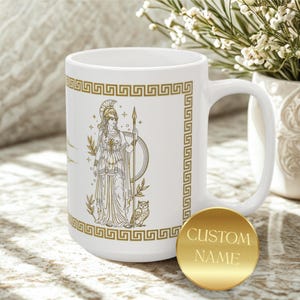 Personalized Athena Mug: Greek Goddess Coffee Cup, Mythology Gift