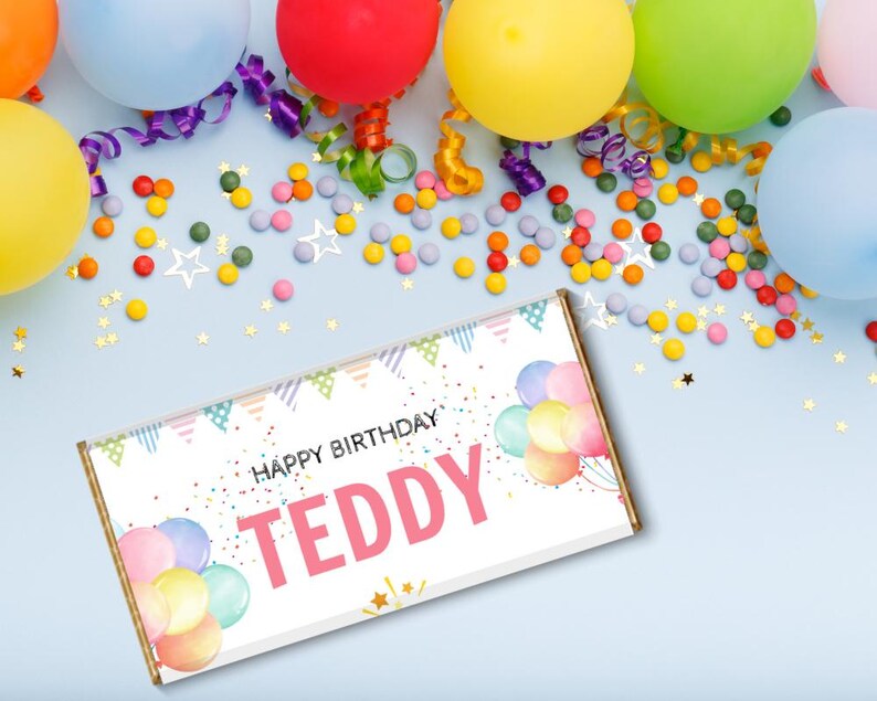 Instant download editable template to make gifting personalised chocolate bars quick, easy and stress free.