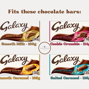 Wrapper to fit Galaxy Smooth Milk, COokie Crumble, Smooth Caramel and Salted Caramel bars