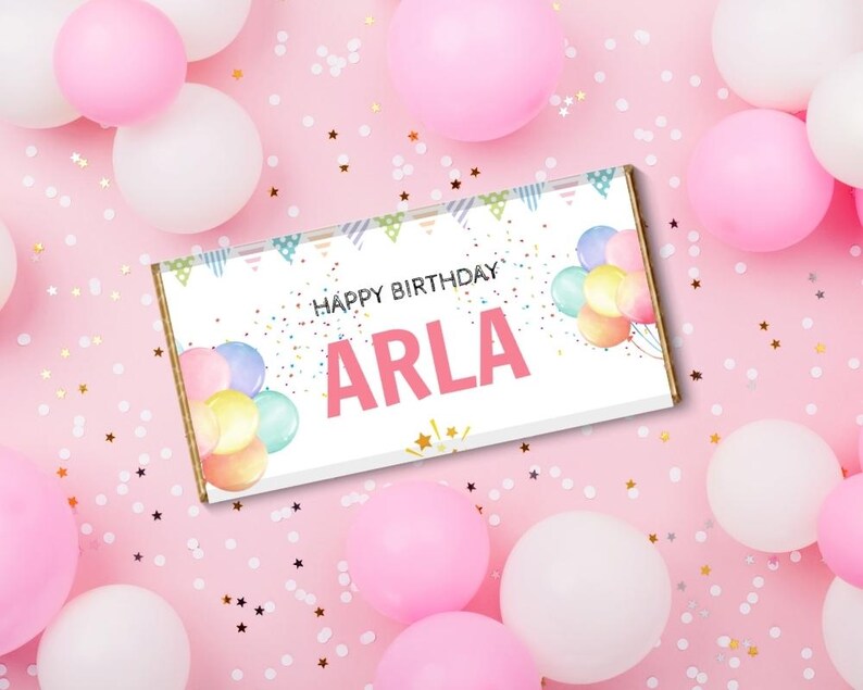 The instant download template makes gifting personalised chocolate bars quick, easy and stress free. Simply edit in Canva.