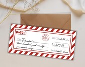 Printable Cheque from Santa Template, Digital Christmas Money Gift Coupon (Instant Download)