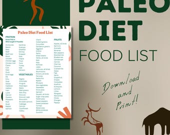 Paleo Diet Food List: Comprehensive 4-Page Guide (Digital Download)