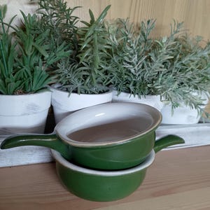 Two Small Casserole Dish/Jam, Humus, Sauces, Dips Serving Dish. Bourne Denby and Green French.