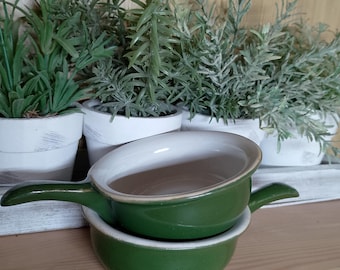 Two Small Casserole Dish/Jam, Humus, Sauces, Dips Serving Dish. Bourne Denby and Green French.