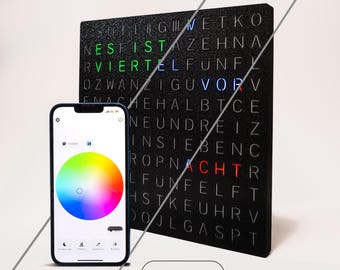 Wortuhr - Designobjekt mit intuitiver App-Steuerung