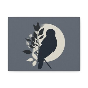 Matte Canvas Wall Art, Minimalist Bird Design, Nature Inspired Decor, Home Living, Gift for Bird Lovers, Modern Artwork, Wall Decor