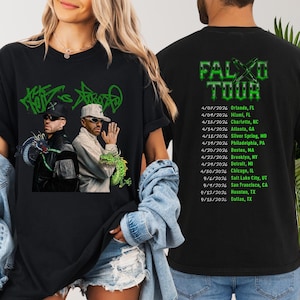Ferxxo Falxo Tour Shirt Reggaeton Concert Tee Urban Latin Streetwear Green Print Concert Outfit T-Shirt,  Merch For Feid Fans