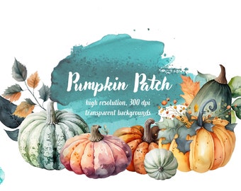 Watercolor Pumpkins - Digital Download for Scrapbooking, Invitations, and More! Commercial Use