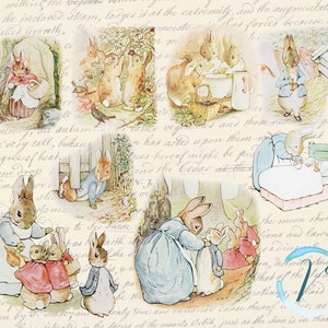 Vintage Clipart Beatrix Potter Peter Rabbit high resolution Digital Clip Art Set: Commercial and Personal Use. image 1
