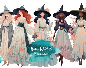 Garden Witches - 37 clipart graphic set - Digital Download for Scrapbooking, Invitations, and More! Commercial Use