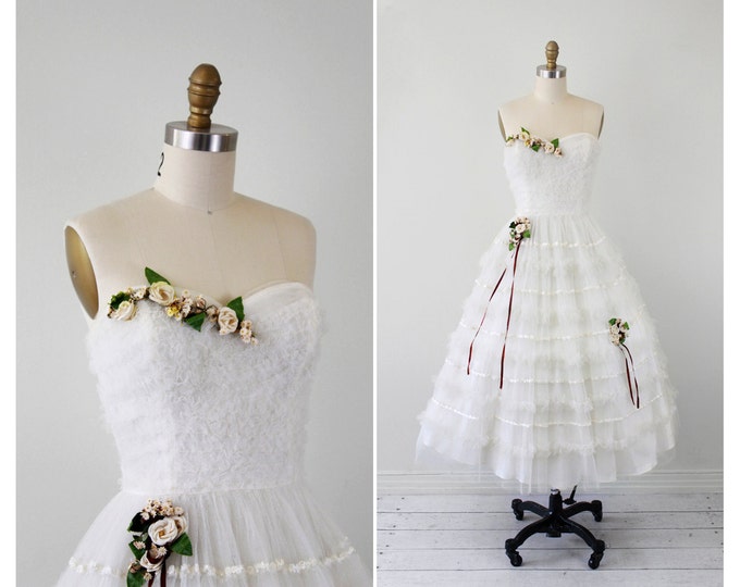 1950s Wedding Dress / 50s Wedding Dress / White Fairy Tale - Etsy