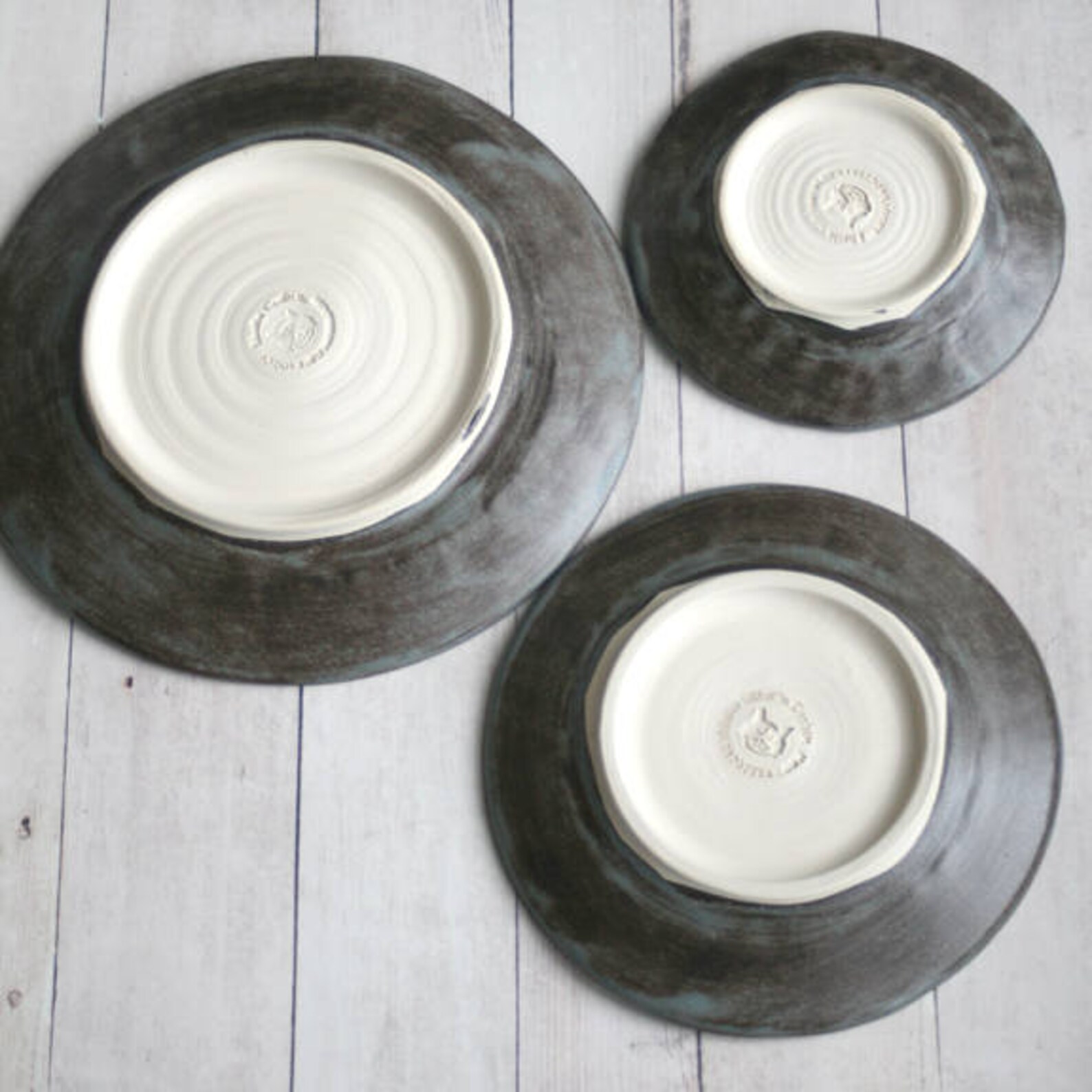 Modern Rustic Dinnerware Place Setting Handmade Ceramic Etsy