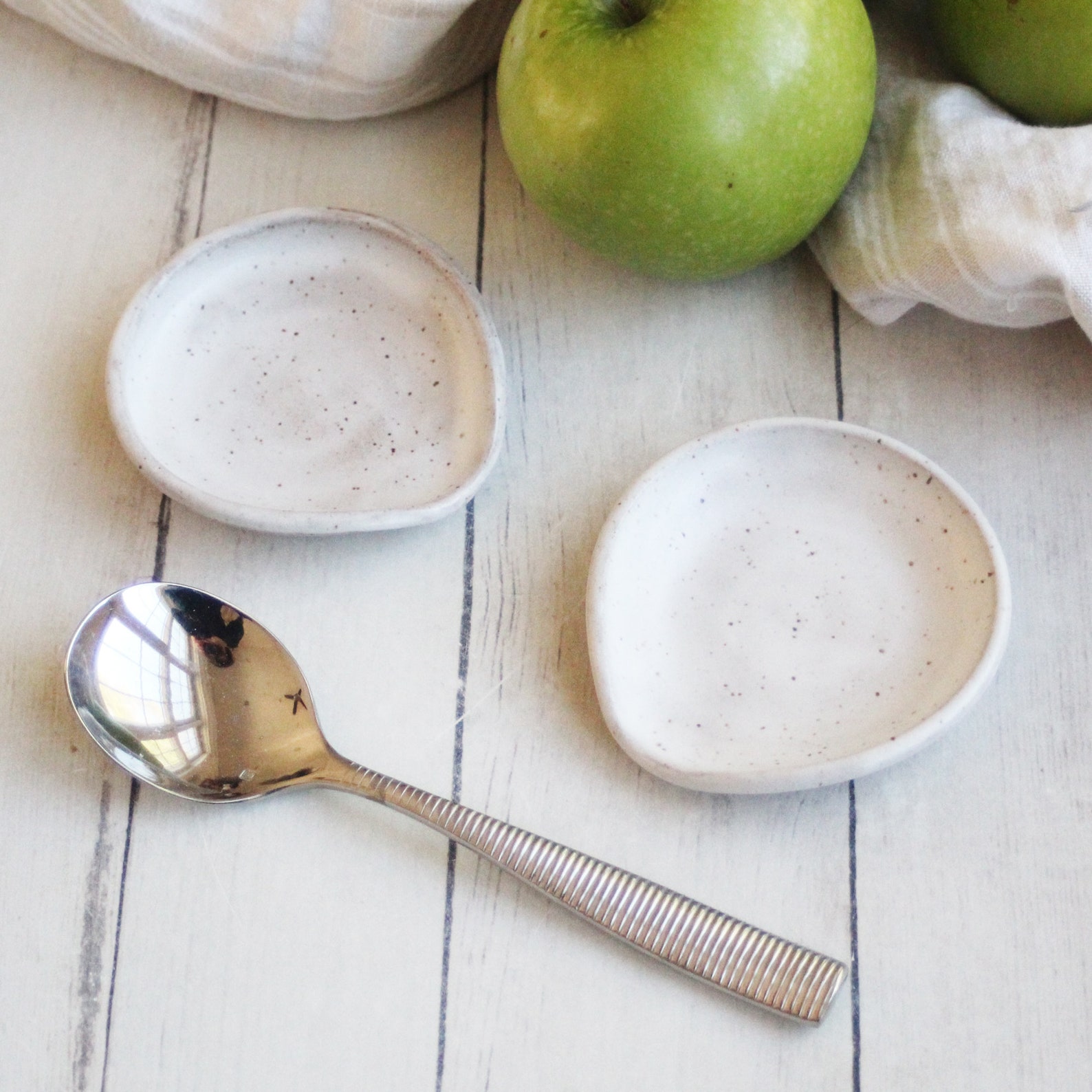 Small Sized Spoon Rest in Matte White Glaze on Speckled Etsy