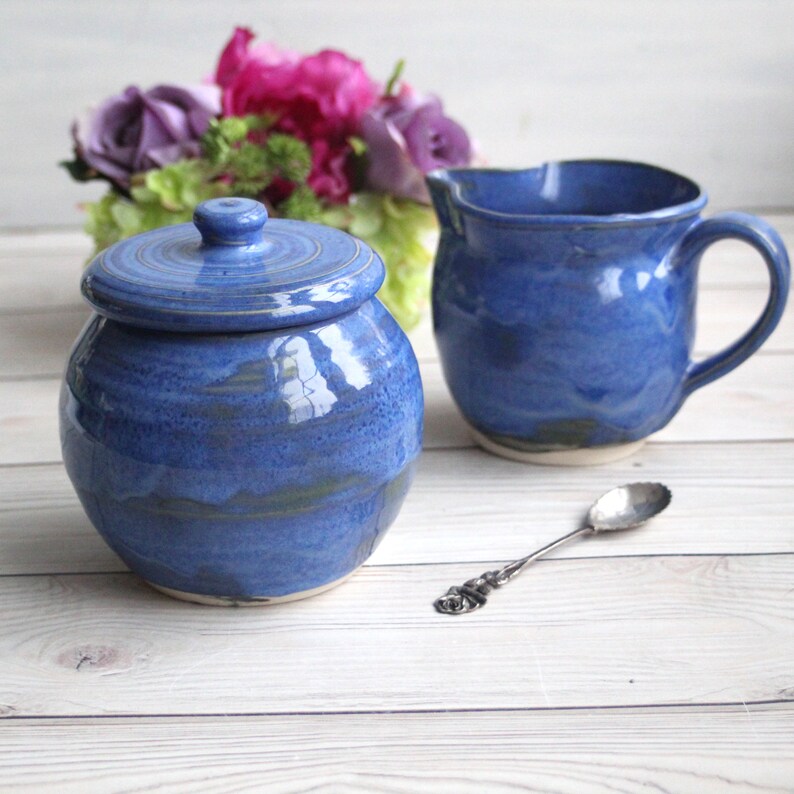 Rustic Sugar and Creamer Set Ceramic Sugar Bowl and Pitcher Etsy