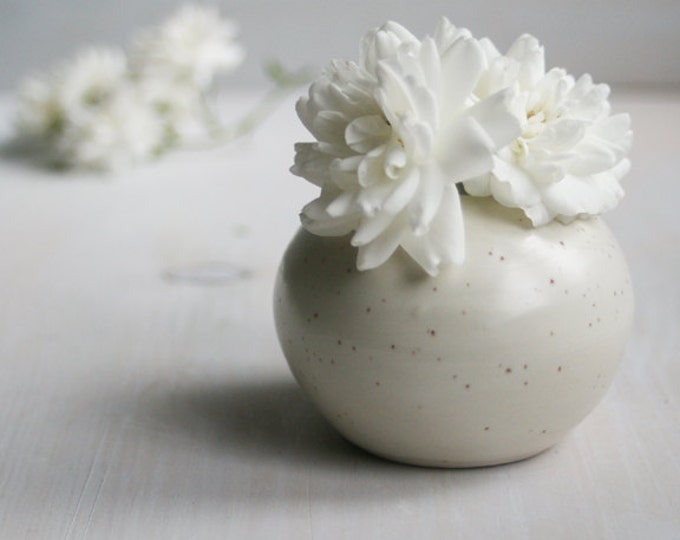 Small Round Vase Simple Ceramic Specked Vase Handmade Stoneware Vase