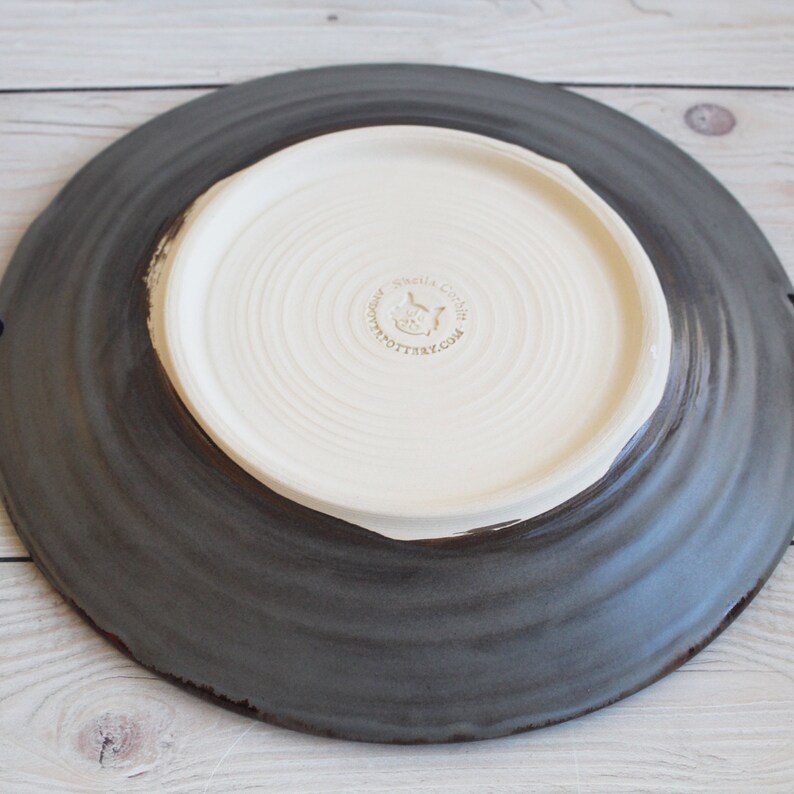 Hand Glazed in Modern Contemporary Design Handmade Pottery Dish Gorgeous Art Pottery Dinner Plate Ready to Ship Made in USA