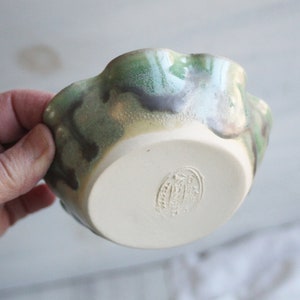 Shimmering Green Ring Holder, Handmade Ceramic Jewelry Dish, Made in USA, Ready to Ship image 9
