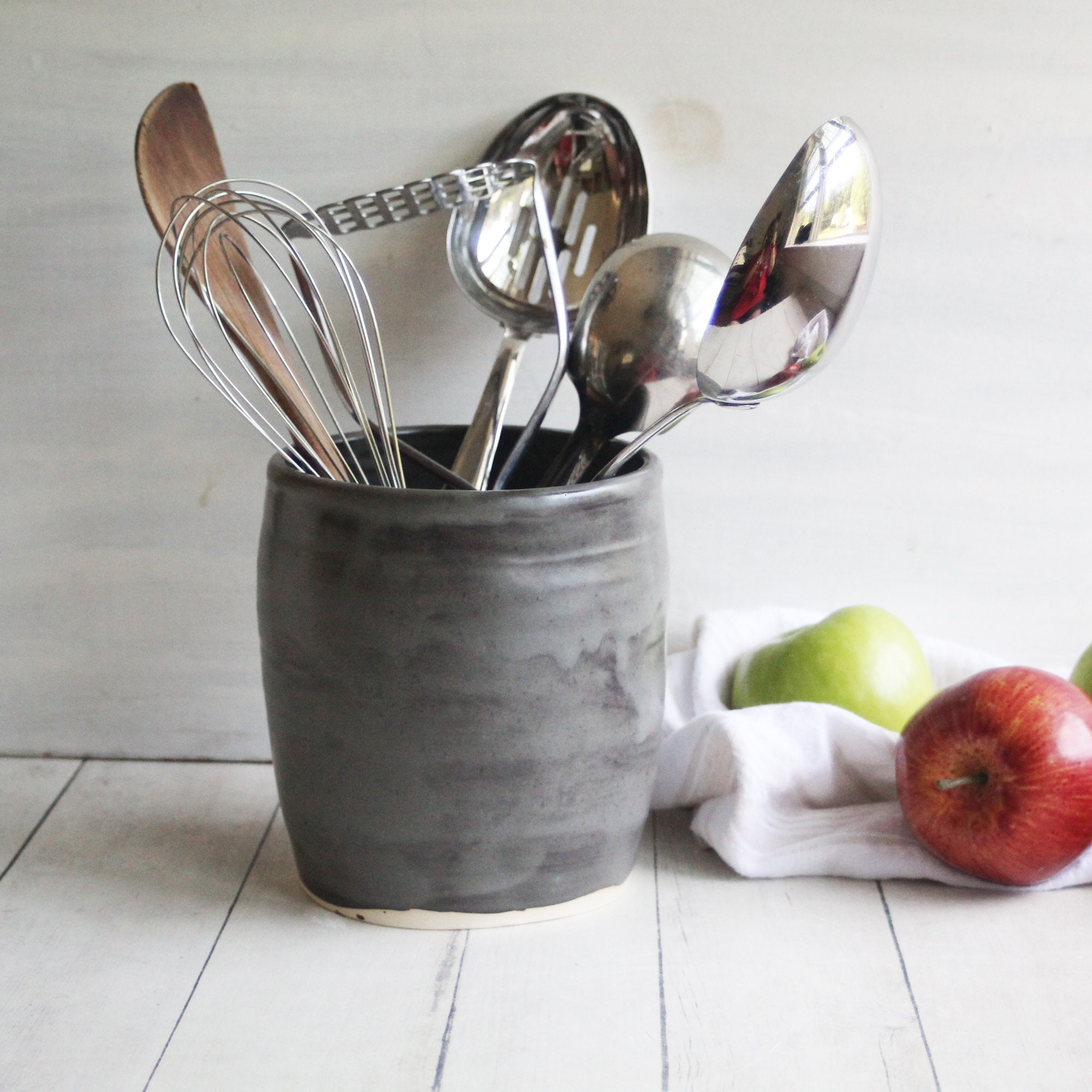 Extra Large Rotating Utensil Holder Caddy with Sturdy No-Tip