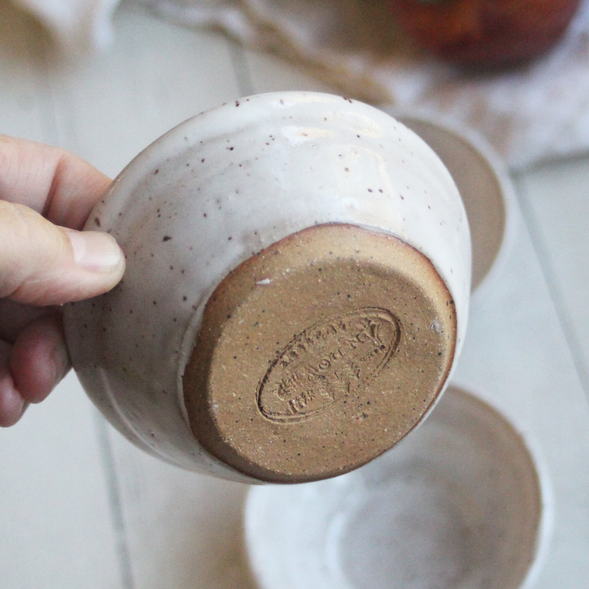 Andover Pottery — Three Rustic Prep Bowls in Milk and Honey Glaze
