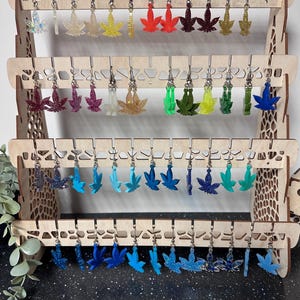 Marijuana Leaf Medium Dangling Earrings