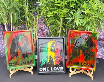 One Love Bob Marley resin rolling tray