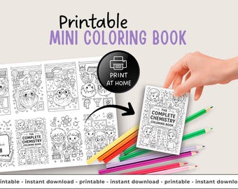 Mini Coloring Book Printable | DIY Kids Craft | Booklet Template | Fold Book | Printable Coloring Pages | Custom Coloring Book | Cute & Tiny