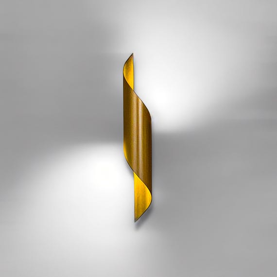Gold Spiral Wall Sconce, Modern Wall Sconce, Bedroom Wall Sconce, Bedside Wall Lamp, Contemporary Sconce, Elegant Wall Lamp, Unique Sconce