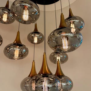 Lámpara colgante de globo, lámpara de araña de vidrio soplado, lámpara de araña para escalera, lámpara colgante, lámpara colgante para sala de estar, luces colgantes para dormitorio