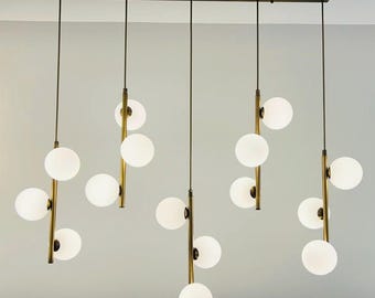 Handmade Bubble Glass Pendant Light: Modern Bedroom Chandelier