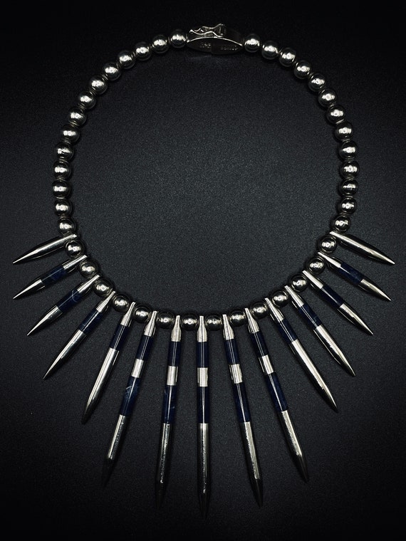Necklace: J Comes Spiked Lapis Choker