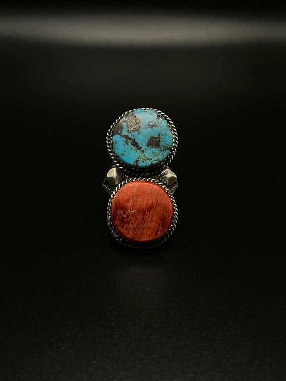 Ring: Vintage Navajo Turquoise & Spiny Oyster