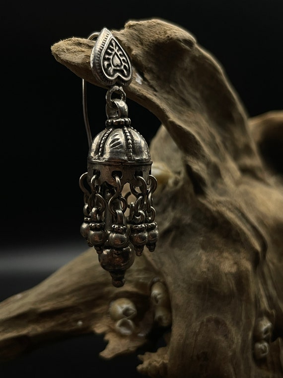 Earrings: Vintage Rajasthan Silver Heart - image 3