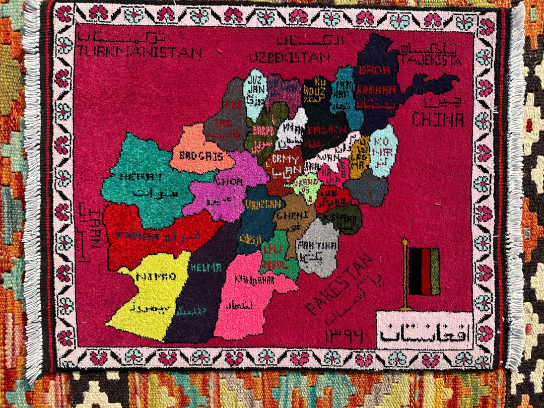 Map of Afghanistan , Handmade Wool Rug , Small Wall Hanging Decor Map ...
