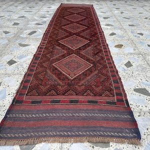 Handgefertigter Teppich, Handgefertigter Teppich, Antiker Afghanischer Hochflor-Mix (2 x 9 Fuß).