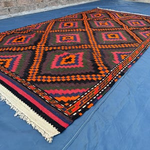 Southwestern Flat weave Qalaynow Handmade Tribal Rug, 3.8x7.2 ft