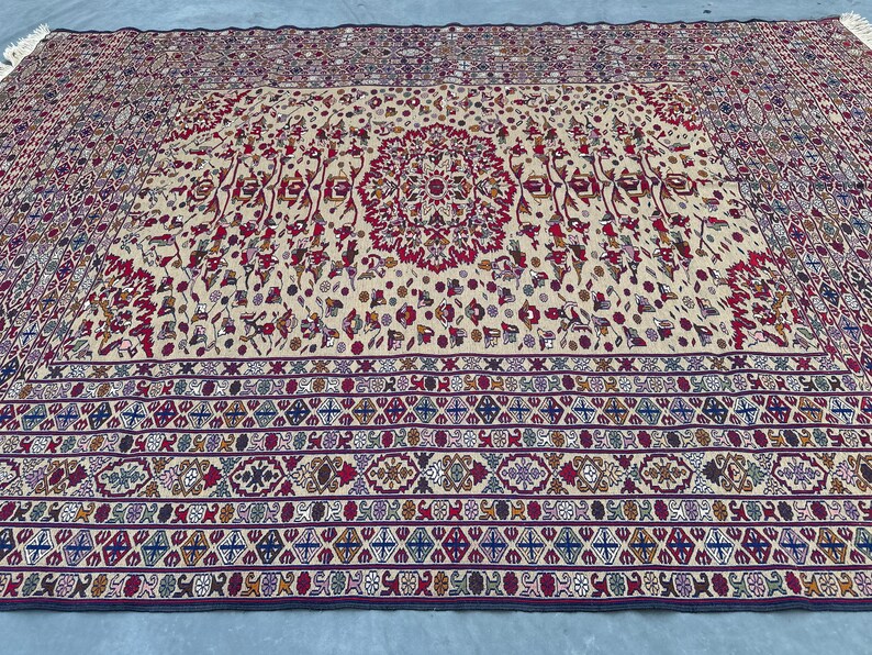 Flachgewebe Teppich Kunstvoll Textur: 2,5x2,5m Handgeknüpfter Bester Teppich des afghanischen Landteppichs Bild 12
