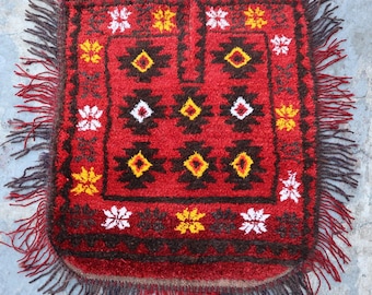 Rare 1&#39;9&quot;x2&#39; ft, Horse saddle & Horse Cover Tribal Hand knotted Afghan Rug ,Veg Dyes ,Woollen Soft Comfortable ,horse saddle Unique Carpet.