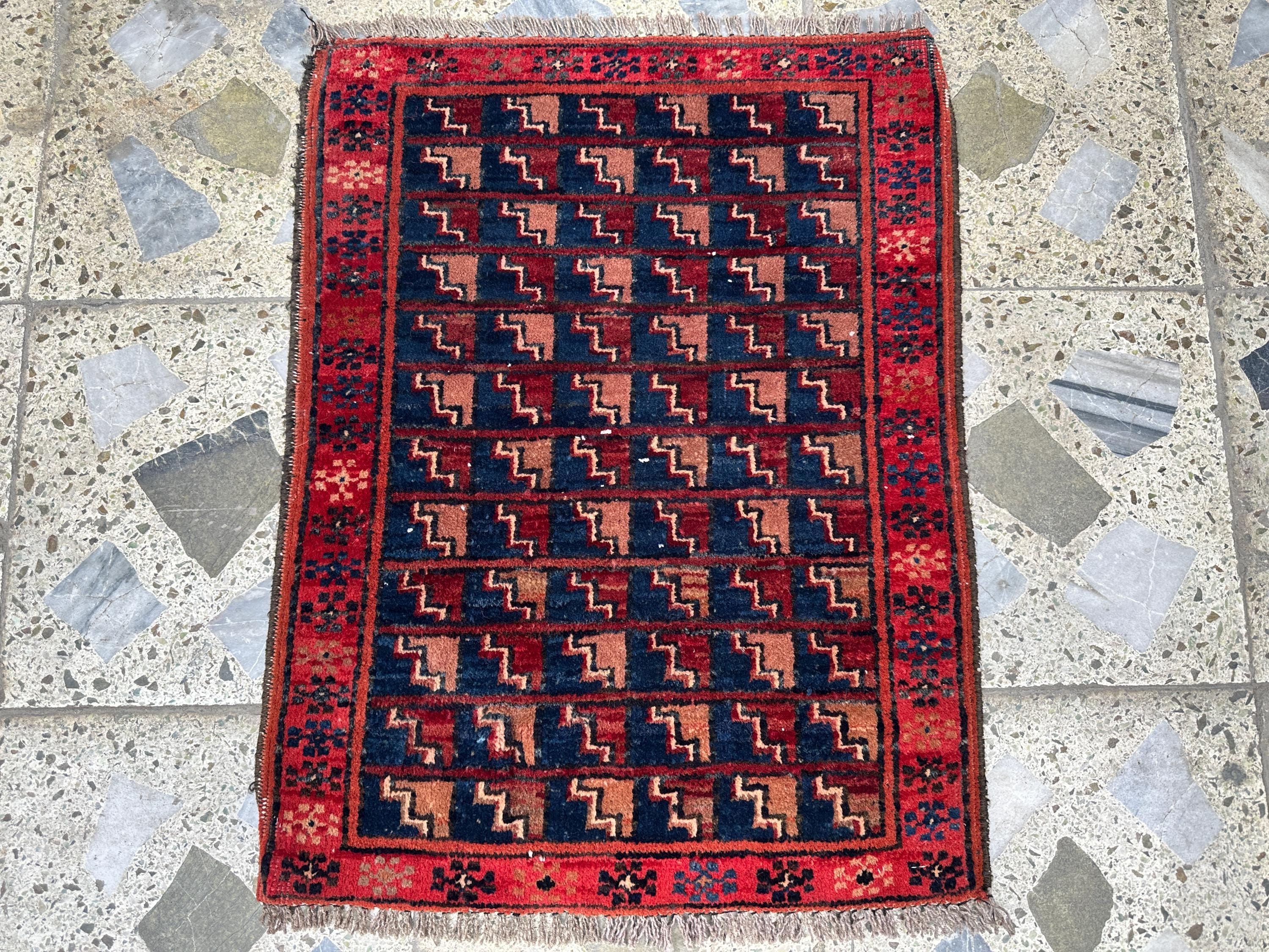 Antique Handmade Vintage Rug, Small Table Cover Decorative Old Rug