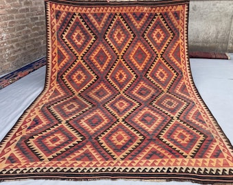 Handgefertigter Kilim Teppich, Flachgewebe, Kilim, Kilim, Kilim, Kilim