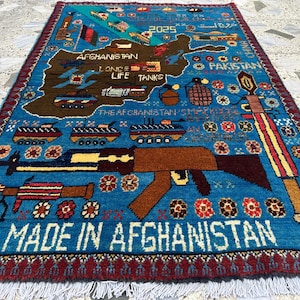 激安セール　SALE アフガンラグ　war rug手織り 153cm X 86 Afghan War Rug - Etsy